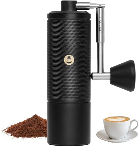 Timemore C5 ESP PRO Handkaffeemühle - 50 verstellbare Stufen, 42mm Edelstahl-Mahlwerk, Handkaffeemühle mit Klappgriff, Vollmetall, für Espresso, French Press & Pour-over, 30g Fassungsvermögen, Schwarz
