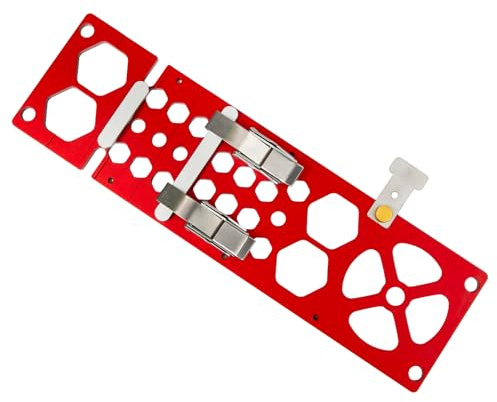 Dagran Riel de Guía de ángulo Recto de 90°, 340 mm Tope de ángulo de Aluminio, Abrazadera para Riel Guía de Sierra Circular para Carpintería, compatible con Riel Guía Makitas (Rojo)