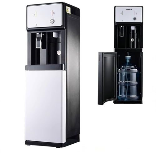Enfriador de agua derecho del piso, Water Dispenser 3 en 1 con Hielo y Caliente Doble Función Dispensador de enfriador de agua de carga inferior para oficinas en el hogar, comerciales y escuelas