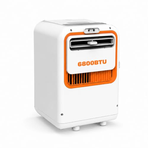 Mcamgiczin Climatiseur Portable 6800 BTU 2026, sans Tuyau d’évacuation, Mode Nuit 30 DB, 3-en-1 : Refroidissement, brumisation, déshumidification, pour Chambre, Bureau, Camping-Car.