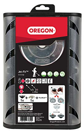 Oregon Jet Fit 2 Line Easy Load Aluminium Universal Strimmer Head, Trimmer Head for Grass, Weeds & Thick Vegetation, with FlexiBlade 4.0mm Trimmer Line, Fits Most Straight Shaft Strimmers Over 25cc