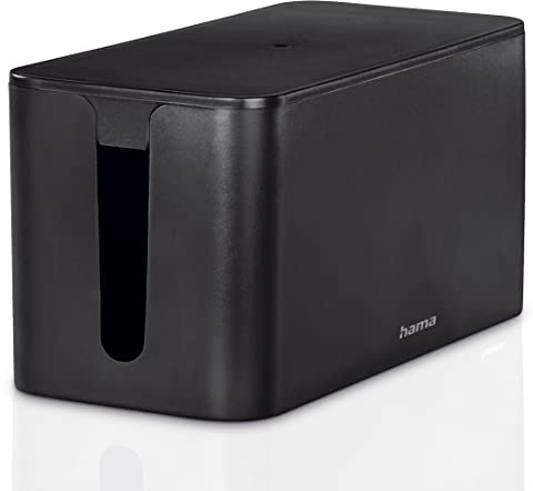 Hama 00020663 Mini Cable Box, 23 x 11.5 x 11,8 cm (W x D x H) with Rubber Feet - Black