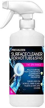 Pro-Kleen Hot Tub & Spa Surface Cleaner Spray - Removes Dirt, Oil & Grease - Suitable for Gold Plate, Brass, Plastic, Acrylic & Fibreglass. (1 Litre)