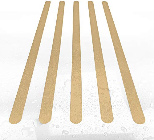 AnTina TAPES® Antirutschstreifen Dusche Aufkleber (3x64cm, 8X Creme) | pflegeleicht, selbstklebend, für Dusche & Badewanne, spurlos entfernbar, inkl. Reinigungstuch, geprüfter Rutschschutz