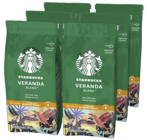 STARBUCKS Veranda Blend, Blonde Roast, Ground Coffee 200g (Pack of 6)