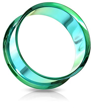 beyoutifulthings Ohr-Tunnel viele Farben Ohr-Piercing Edelstahl Ohr-Schmuck Double Flared Plug Sattel-Verschluss 3-51mm