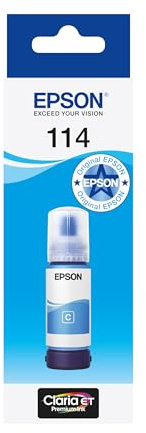 Epson EcoTank 114 Original Tintenflasche | Cyan| Hohe Reichweite – Bis Zu 6,200 Seiten | Kompatibel Mit ET-8500 / ET-8550 Modellen | Markenqualität Für Optimale Ergebnisse