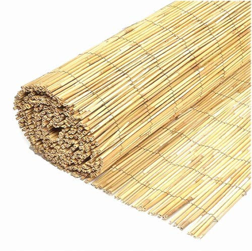 FlickBuyz- Mian Natural Peeled Reed Bamboo Screening Roll Garden Fencing Screen Fence Panel Wooden Sun (2m x 4m)