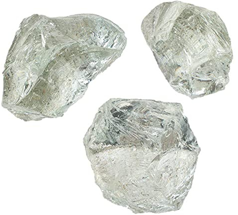 Bunte-Gartenwelt Glasbrocken Gartendekoration Glasstein Glasbruch klar transparent Glass Stone 80-120mm Glasdeko Außendeko (20)