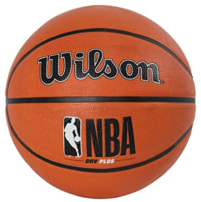 WILSON NBA DRV Plus Outdoor Basketball Ball (7, Orange)