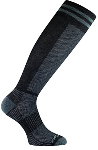 Wrightsock - 1 Paar Herren/Damen Profi Sportsocke, optimal für Ski- oder Militärstiefel, Modell Coolmesh II grau, Anti-Blasen-System