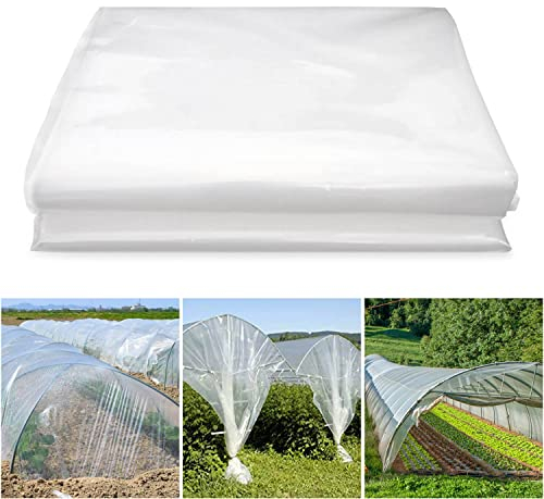 Telo Serra, 2 x 6 Metri Telo per Serra, Può Essere Tagliato Telo Copertura Serra, Riutilizzabile Telo Serra Trasparente, Plastica per Serra, Telo per Serra Trasparente Adatto per Piante da Copertura