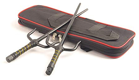 Superdo Metall-Sai für Kampfsport, achteckig, Verschiedene Größen, Schwarz und Silber