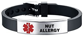 KunBead Jewelry Medical Alert Bracelets for Women Adjustable Stainless Steel Silicone Emergency Awareness Medical ID Bracelet Wristband