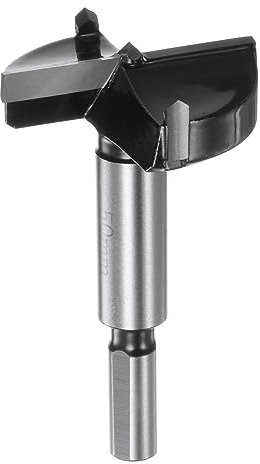 sourcing map Forstner Drill Bit 50mm (1-31/32) K30/C1 Tungsten Carbide Tip Triangle Shank Wood Forstner Bit Opener Cutter for Hinge Hole Drilling Woodworking