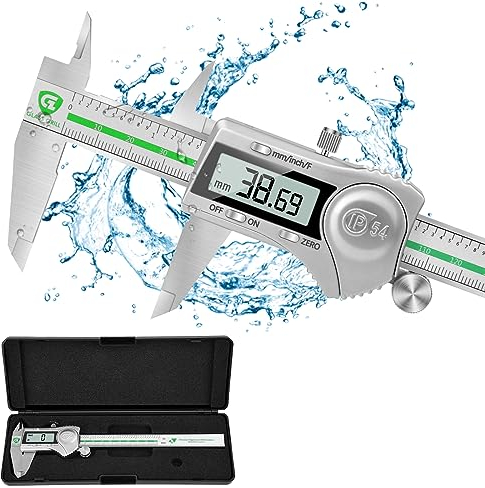Vothen Calibro Digitale, 150mm Elettronico In Acciaio Inossidabile Calibro Digitale Professionale With Facile Lettura Lcd Vernier Per Misurzione Esterna, Interna, Profondità E Di Passo