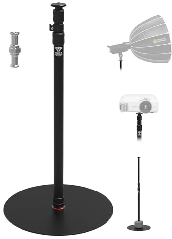 IFOOTAGE Monopiede a base rotonda RB-A400, supporto per luce monopiede da 201,7 cm, vite da 3/8 e adattatore per montaggio luce, stabilità per luce video a LED, carico utile massimo 10 kg/10 kg