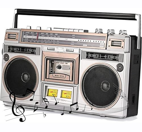 Reproductor De Casete Boombox Retro, Boombox Bluetooth Retro Street De Los Años 80, Altavoz Incorporado, Compatible con Entrada SD/USB, Adecuado para Familias, Escuelas Y Tiendas
