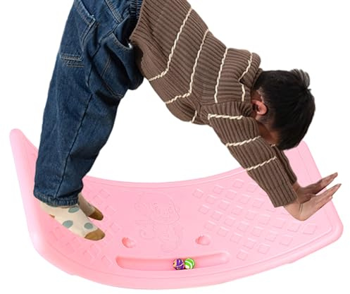Ahuuen Kurviges Board | Wackelbrett Balancierbrett | Balancieren Kinder Holzspielzeug | Wackelbrett Für Kinder | Mit Massagepunkten | Zum Balancieren, Rutschen, Spielen | Für Babys & Kinder