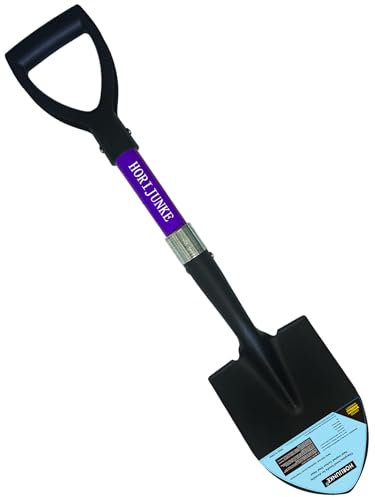 HORIJUNKE Beach Shovel, Small Shovel, Short Handle, Kids Shovels, Shovels for Gardening, 27 Camping Shovel, Metal Sand Shovel, Metal + Fiberglass (Purple)