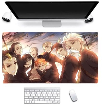 Xinchangda Haikyuu!! Anime-Mauspad, XXL, Tobio Kageyama/Hinata Shoyo, Gaming-Mauspad, Cartoon, großes Mauspad, rutschfeste Gummiunterseite für Desktop- und Laptop-Computer, 40 x 90 cm