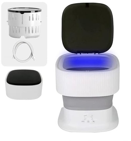 HAZARA Lavatrice da Campeggio, 9L Mini Lavatrice Portatile con 60w Ad Alta Potenza,350RPM ， Mini Lavatrice con Centrifuga per Biancheria Intima,Calzini,Viaggiare,Campeggio