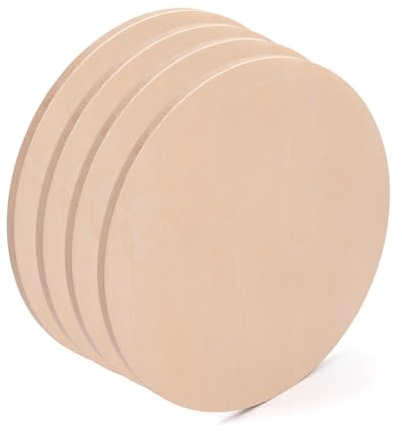 Art-Star 4X RUNDER Holz MALGRUND | Durchmesser 50 cm | Tiefe 2 cm | Birkenholz unbehandelt | Malplatte, Holz Board, Holzleinwand | zum Malen und Basteln DIY