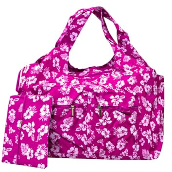BIANCHERIAWEB Bolsa de playa y piscina bolsa grande con bolsillo portaobjetos MOD Malibu bolsa fucsia