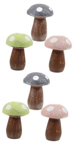 BESPORTBLE 6 Pcs Champignon Ornement Statue Champignon Figure Champignon Décor Esthétique Petites Figurines De Champignons en Plein Air Champignon Décor Bureau Champignon Figurines Jardin