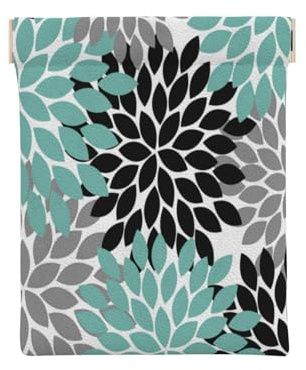 GSGCSBYMLG Porte-monnaie portable en cuir imprimé fleur de dahlia, blanc, taille unique
