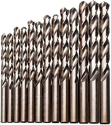 Ensemble de forets, ensemble de forets au cobalt, Jeu de forets M42 HSS-Co Jeu de forets hélicoïdaux 8% haute dureté de foret en cobalt 68-70 HRC for le forage en acier inoxydable, bois et métal(13pc