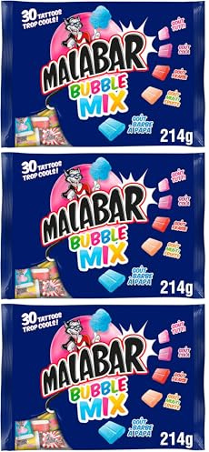 Malabar Chewing-gum Bubble Mix 214 g (Lot de 3)