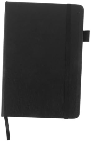 DIYEAH Tragbarer Notizblock mit Buchstabenetiketten Kleines Schwarzes Notizbuch aus Pu und Papier für Büro und Zuhause zur Schnellen Notizaufnahme