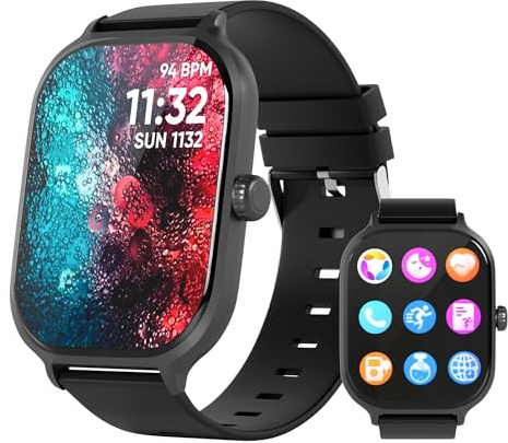 iN Tech Smart Watch Pro (Advanced) – 5,1 cm HD-Touchscreen – Smartwatch für Damen und Herren – Smartwatch für Herren – Fitnessuhr – Fitness-Tracker, Herzfrequenzmesser, Schlafmonitor,
