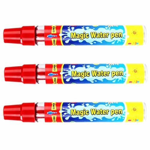 Water Doodle Pens 3 PCS, Three Magic Water Replacement Pens for All Aqua Water Doodle Drawing Mats Drawing Painting Boards Water Drawing Doodle Magic for 3 Years Plus.water drawing pens