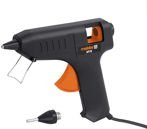 Meister Heißklebepistole 20 W, HP78 - Mit Präzisionsdüse - Schnelle Aufheizzeit - Inklusive Ø 11 mm Klebestifte/Heißkleber für DIY-Projekte & Bastelarbeiten/Klebepistole mit Patronen / 5464510