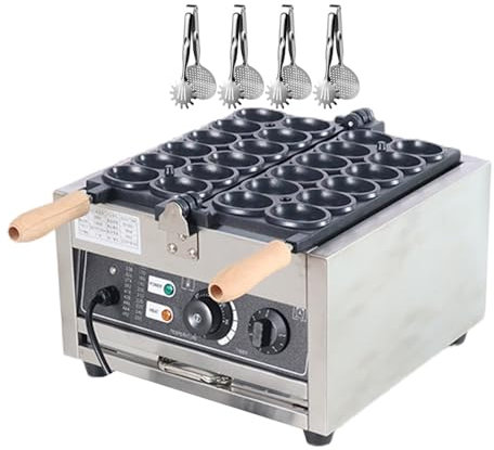 forplubossmmp 1800W Commercial Bubble Waffle Maker, Electric Waffle Makers & Irons with 4 Grilling Tongs Maker, Electric Baking Waffle Machine for Restaurants, Snack Bars, Canteens (12pcs)
