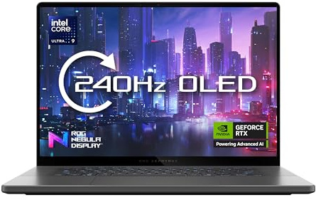 ASUS ROG Zephyrus M16 GU605CW 16.0 WQXGA 240Hz OLED Gaming Laptop (Intel Core Ultra 9 285H, NVIDIA GeForce RTX 5080, 32GB RAM, 2TB PCIe SSD, Windows 11 Home)