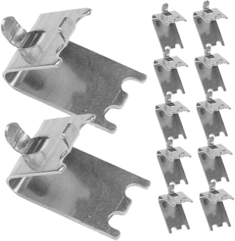 NULYLU 12pcs Stainless Steel Refrigerator Shelf Clips 1.5mm Thick Freezer Support Hooks Sturdy Replacement for Fridge Organization