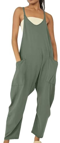 Women's Dungarees Oversize Overall Women's Elegant Summer Jumpsuit Baggy Cotton Trousers Lightweight Summer Trousers with Straps Loose Bib Pants Overall Breathable Sleeveless Maternity Overalls