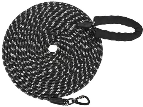 Schleppleine, 5M 10M 20M Schleppleine für Hunde, Robust Hundeleine mit bequemem gepolstertem Griff, Trainingsleine Laufleine für Welpen kleine mittlere große Hunde, Abschließbarer Karabiner (10M)
