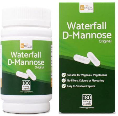 Waterfall D-Mannose 500mg Comprimés (Caplets) – Pack Économique 180 Comprimés