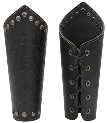 Handgelenkschutz für Herren, geprägtes Muster, Cosplay, Vintage, Ritter, verstellbare Metallloch, Gothic-Handgelenk-Rüstungen, Armschutz für Radfahren, für Arbeit, Cosplay, Radfahren, Unterarmschutz