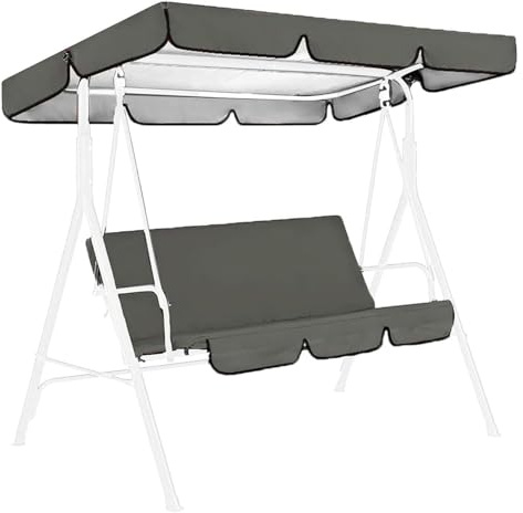 Swing Canopy Replacement Universal Replacement Canopy For Swing Cover, 210D Oxford(Grey,56x47x7inch/142x120x18cm)
