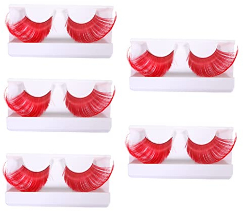 SHERCHPRY 5paires Faux Cils pour Femmes Longs et Exagérés Cils Artificiels Maquillage Halloween Longs
