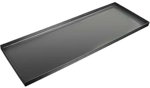 YCYHXJB Edelstahl Wanne, 0,5 mm Dicke Ölauffangwanne, Abtropfschale für Spüle, Ölwanne Auffangwanne zum Auffangen von Wasser, Öl und Klimaanlagenkondensatoren(Black,81x12x2cm/31.9x4.7x0.8in)