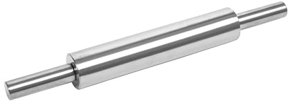 BERGFBV 17-Inch Stainless Steel Rolling Pin for Baking - Heavy Duty Metal Dough Roller with Non-Slip Handles for Pizza, Chapati, Cookies & Pastry - Dishwasher Safe