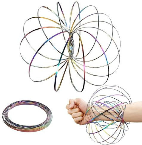 Durchflussringe Spielzeug, 3D Geometric Magic Flow Spiral Toy, Magisch Durchflussring, Edelstahl Spirale Multisensorisch Pädagogisch Interaktiv Antistress Spielzeug