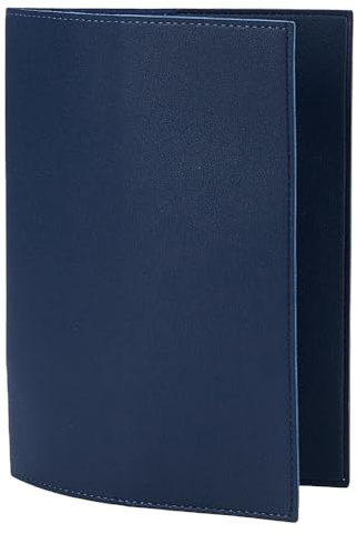 WEBEEDY A5 Ein PU Leder Notizbuch Cover Schutzumschlag Nachfüllbarer Journal Cover Dunkelblau A5 Buchumschläge Für Hardcover Taschenbücher Journal Schreiben Reisen Geschenk Für Bücherliebhaber
