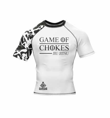 Game of Chokes BJJ Rashguard Grapple Kings MMA no gi Jiujitsu Grappling Brasiliano, Rosso, L